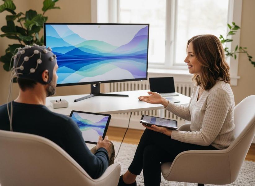 Neurofeedback therapy with a therapist