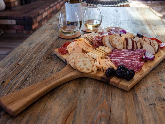 a hand-crafted charcuterie board