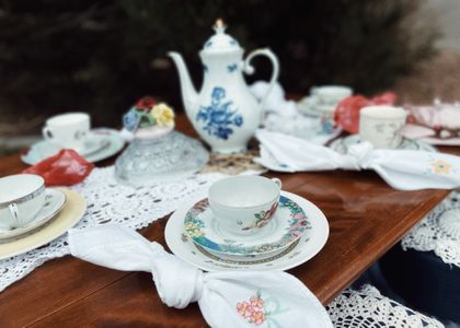 Blue victorian tea party 