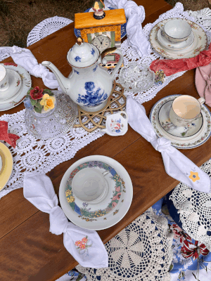 Bone china tea party rental