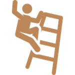 Person falling off ladder icon