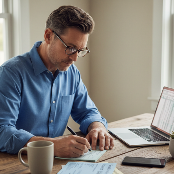 A man signing a check