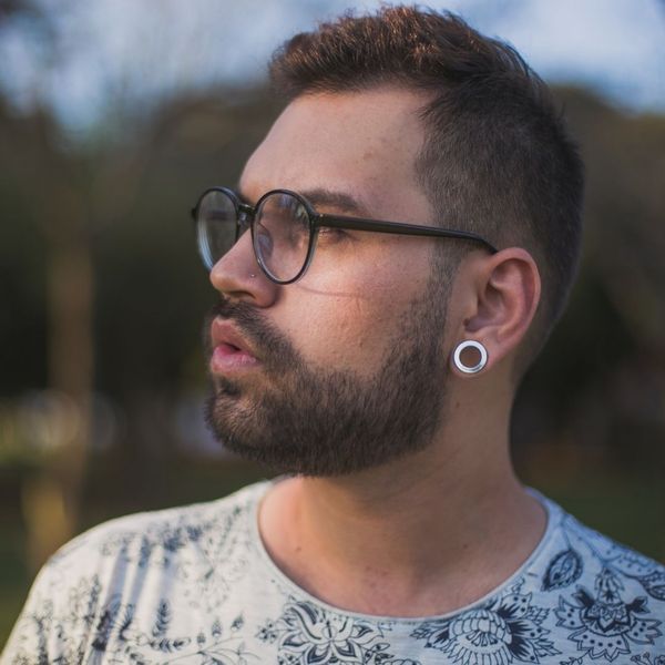 person talking a moment outside