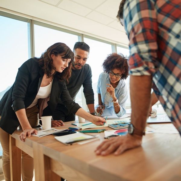 team working together in office