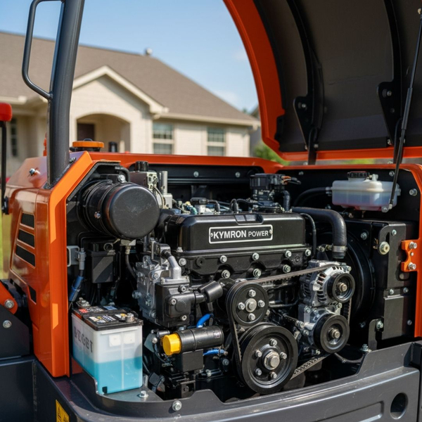A close-up view of a clean and reliable mini excavator engine.