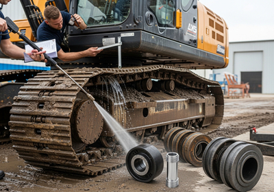 Excavator Track Maintenance and Cleaning