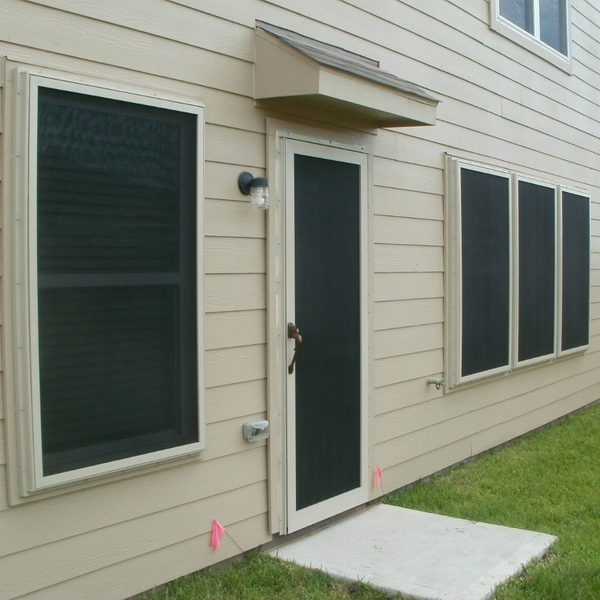 home windows and doors with a storm screen