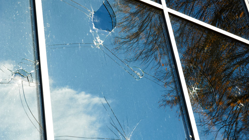 Hurricane window damage