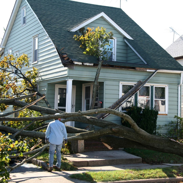 home with hurricane damage