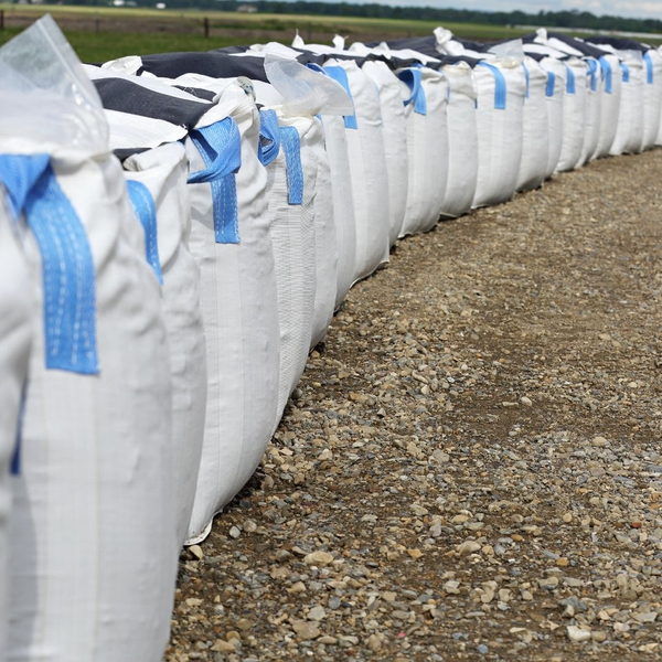 A levee made with sand bags