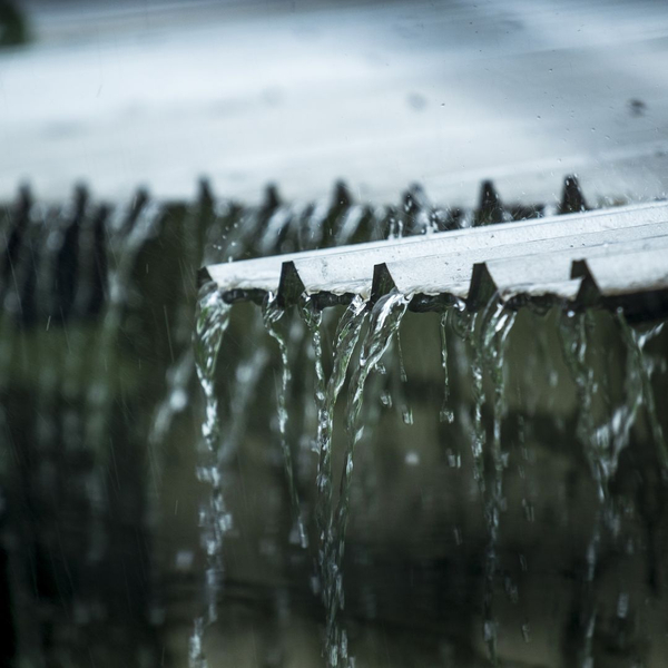 rain dropping off roof