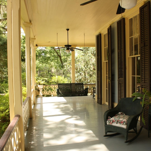 An image of a sunny porch.