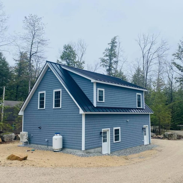 A house with a metal roof