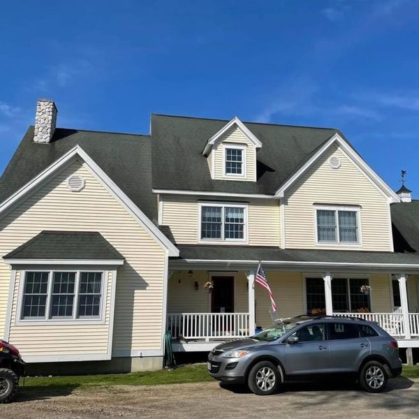 house with cream siding