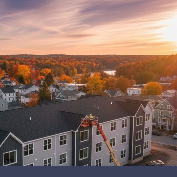 commercial building with roofers