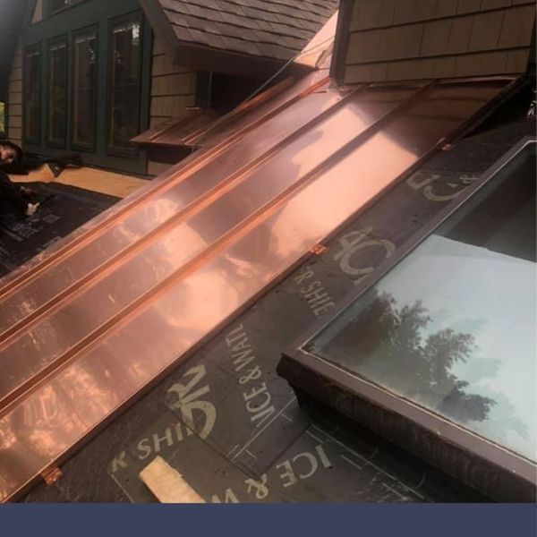 close up of a roofing project