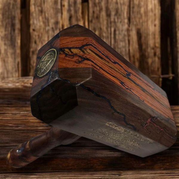 Custom wood hammer with engraving