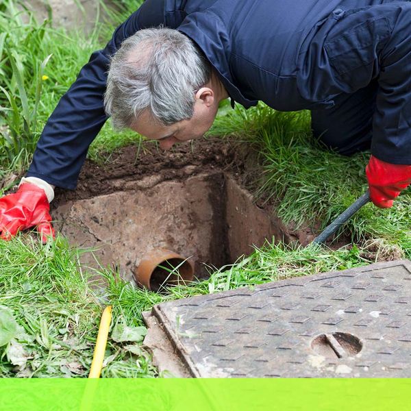 man installing French Drainage 