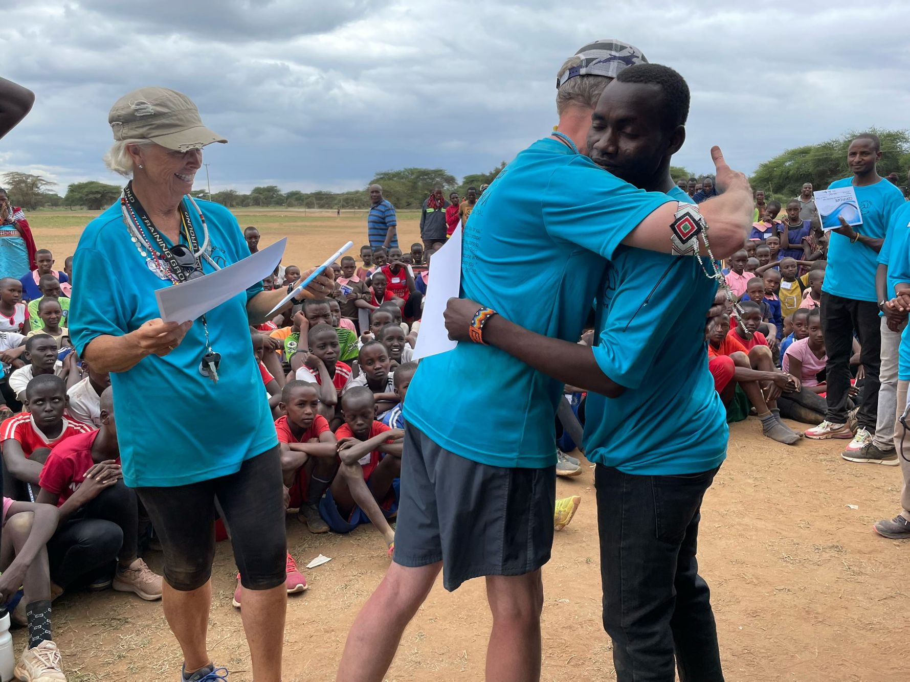 Two Saruni International participants hugging