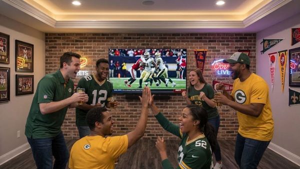 sports team high-fiving 
