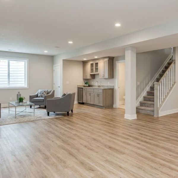 large finished basement