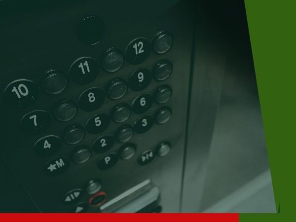 close-up of elevator floor buttons