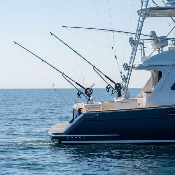 Fishing charter boat. Fishing charter boat.
