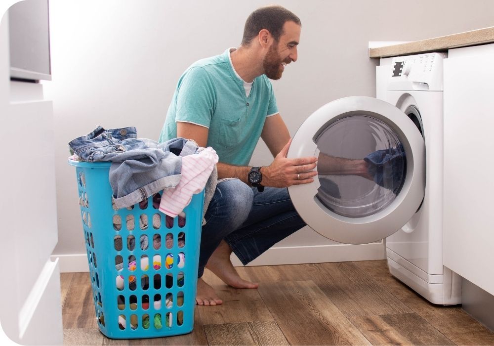 Man doing laundry