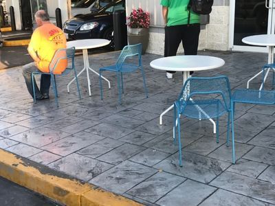 Commercial patio with stamped concrete Commercial patio with stamped concrete
