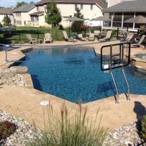 New concrete pool deck
