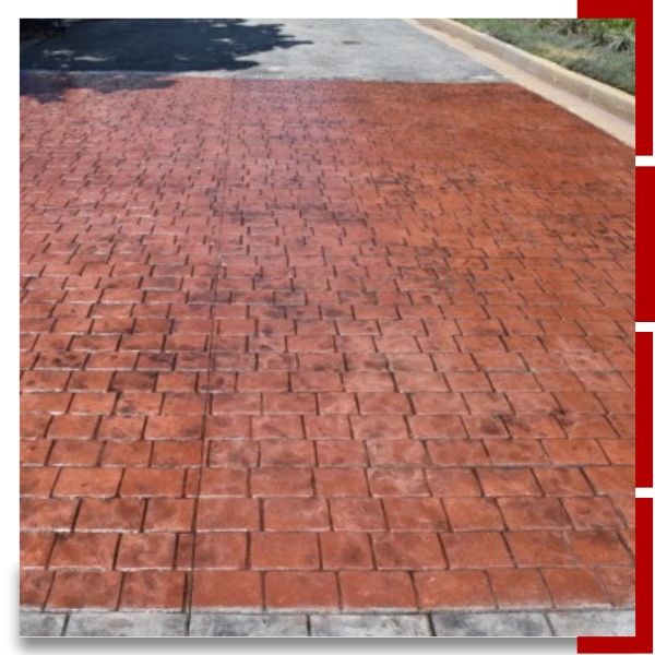 Neighborhood entryway with faux brick road