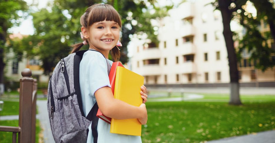 girl with backpack