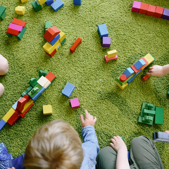 Children playing with blocks