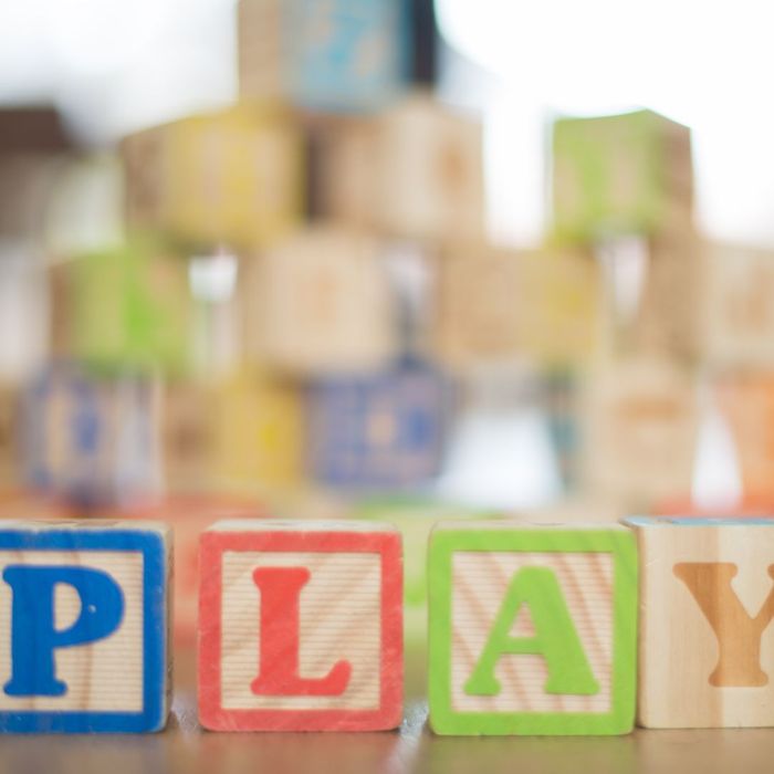 Wooden play blocks.