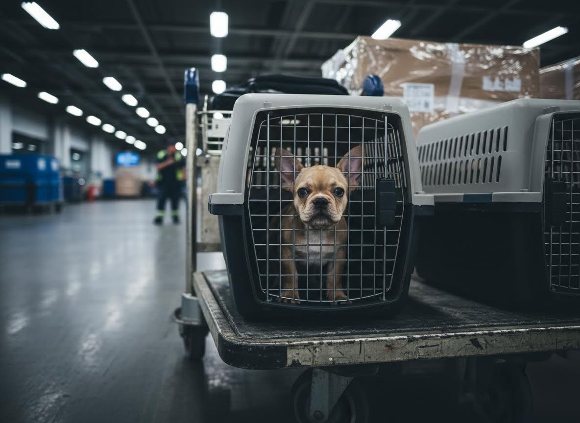 French Bulldog Puppy in Travel Carrier