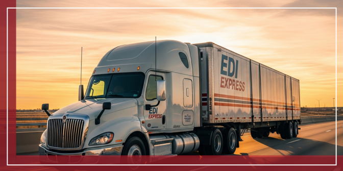 EDI express truck on road 