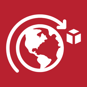 global shipping icon demonstrating network