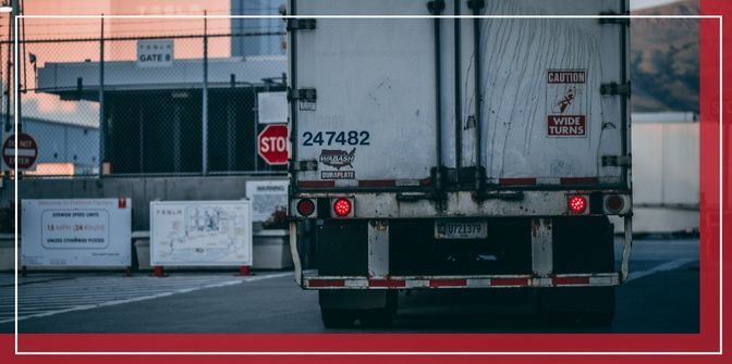 Semi truck arriving at warehouse