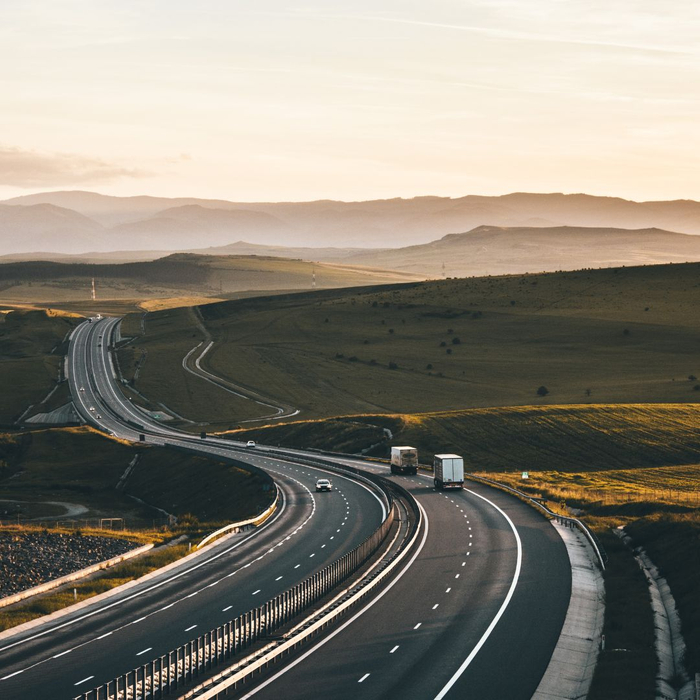 highway with distant truck