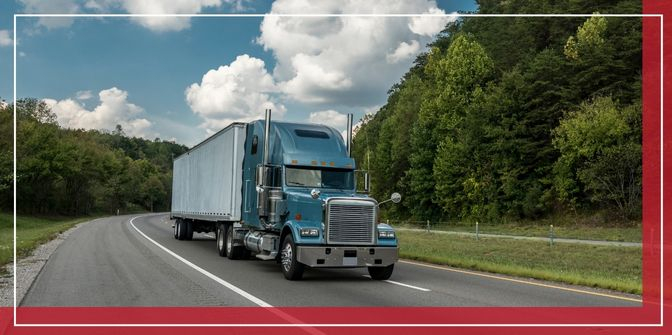 Semi turning on road