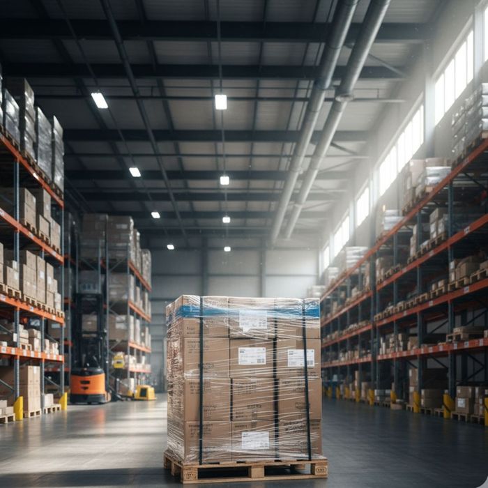 warehouse with full pallet