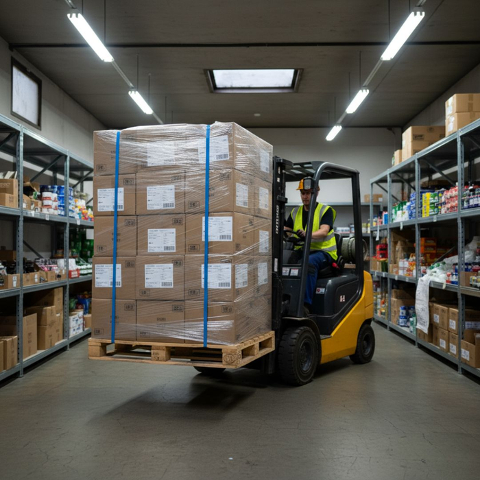 full pallet on forklift