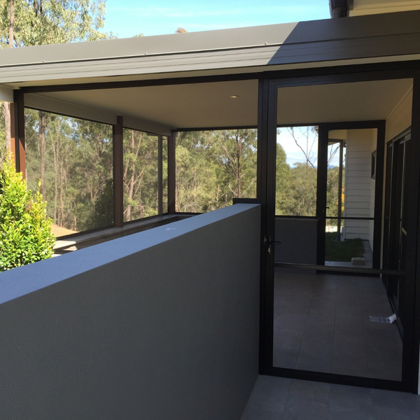 Patio enclosed with bug screens