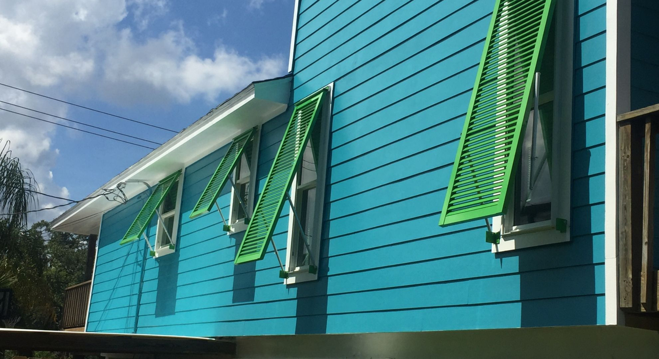 Green bahama shutters Green bahama shutters