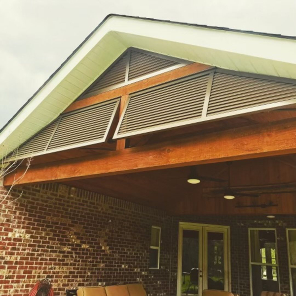 Bahama shutters on the top of a structure