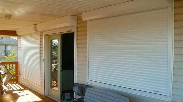 roll down shutters near porch