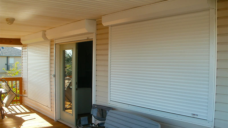roll down shutters near porch