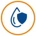 icon of a rain drop and a shield