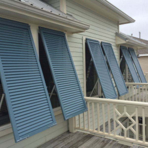 Angled bahama shutters