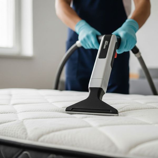 Professional cleaning tool used on a mattress Professional cleaning tool used on a mattress